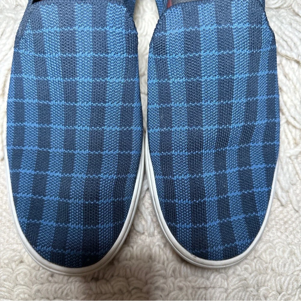 ROTHY'S blue plaid The Sneaker slip on sneakers 10.5 RETIRED